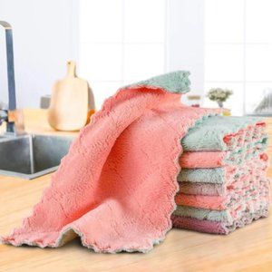 3pcs Random Color Kitchen Towel And Dishcloth Set - Towel For Washing Dishes